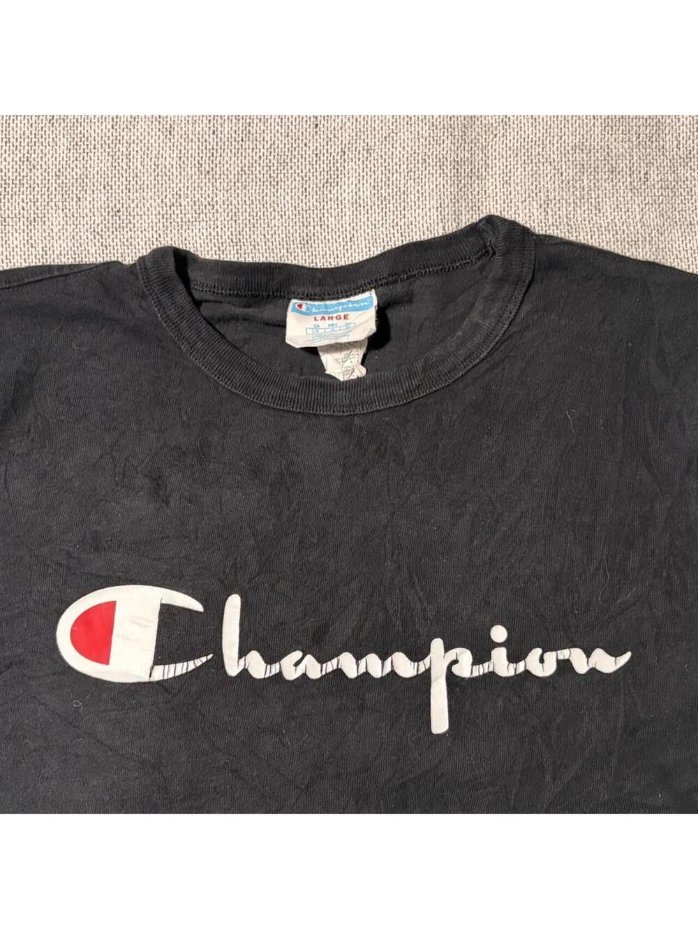 Champion Men's Black and Grey Tshirt